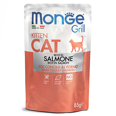 Вологий корм для кошенят Monge Cat Grill Kitten лосось, 85 г