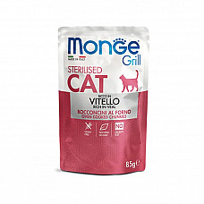 Вологий корм для котів Monge Cat Grill Sterilised телятина, 85 г