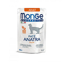 Вологий корм для котів Monge Cat Monoprotein Adult 100% качка, 85 г