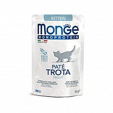 Вологий корм для кошенят Monge Cat Monoprotein Kitten 100% форель, 85 г