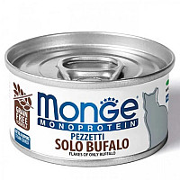 Вологий корм для котів Monge Cat Monoprotein м'ясні пластівці буйвол, 80 г
