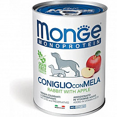 Вологий корм для собак Monge Dog Fruit Monoprotein кролик з яблуками, 400 г