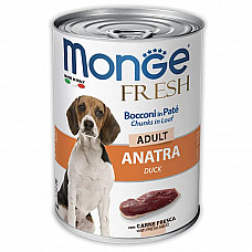 Вологий корм для собак Monge Dog Fresh з качкою, 400 г