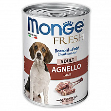 Вологий корм для собак Monge Dog Fresh з ягням, 400 г