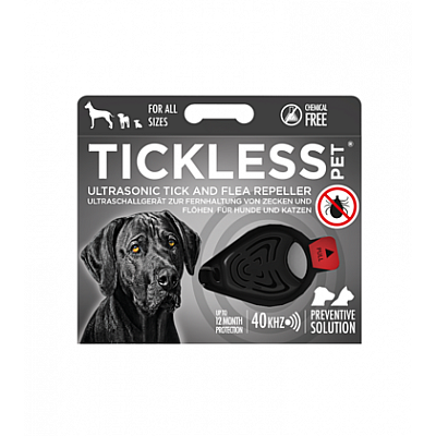 Ультразвуковий відлякувач кліщів і бліх Tickless Pet Black, чорний
