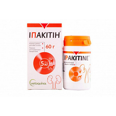 Порошок Vetoquinol Ipakitine Іпакітін для лікування хронічної ниркової недостатності у собак та котів, 60 г