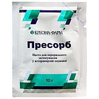 Паста Креома-фарм Пресорб адсорбент при отравлениях у кошек и собак, 1 саше/10 г