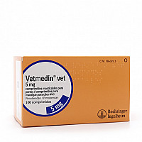 Жувальні таблетки Boehringer Ingelheim Vetmedin Ветмедин 5 мг для лікування серцево-судинної недостатності у собак, 50 таб