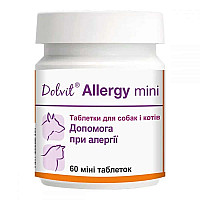 Таблетки Dolfos Dolvit Allergy Mini Долвіт Алерджі Міні для собак дрібних порід та котів від алергії, 60 таб