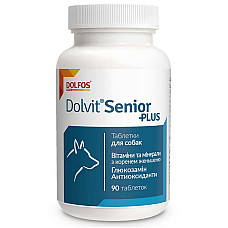 Таблетки Dolfos Dolvit Senior Plus Долвіт Сеньйор Плюс для собак від 7 років, для запобігання процесу старіння, 90 таб