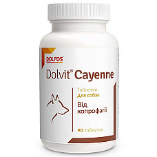 Таблетки Dolfos Dolvit Cayenne Долвіт Каєн комплекс вітамінів і мікроелементів для собак від копрофагії, 90 таб