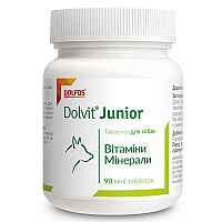 Таблетки Dolfos Dolvit Junior mini Долвіт Джуніор міні вітамінно-мінеральний комплекс для цуценят і молодих собак, 90 таб