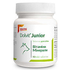 Таблетки Dolfos Dolvit Junior mini Долвіт Джуніор міні вітамінно-мінеральний комплекс для цуценят і молодих собак, 90 таб