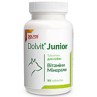 Таблетки Dolfos Dolvit Junior Долвіт Джуніор вітамінно-мінеральний комплекс для цуценят і молодих собак, 90 таб