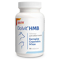 Таблетки Dolfos Dolvit HMB комплекс вітамінів для підтримки м'язів собак і котів, 90 таб