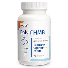 Таблетки Dolfos Dolvit HMB комплекс вітамінів для підтримки м'язів собак і котів, 90 таб