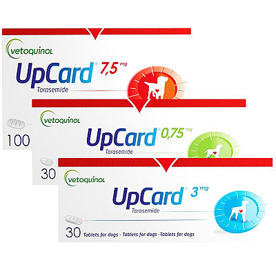 Таблетки Vetoquinol UpCARD Апкард 0,75 мг, диуретик при застійній серцевій недостатності для собак, 10 таб