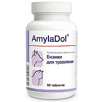 Таблетки Dolfos AmylaDol АмілаДол при порушенні травлення для собак та котів, 90 таб