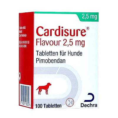 Таблетки Dechra Cardisure Кардішур 2,5 мг для лікування серцевої недостатності, для собак будь-яких порід, 10 таб