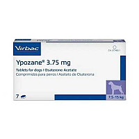 Таблетки Virbac Ypozane Іпозан М для лікування передміхурової залози, для собак вагою 7,5-15 кг, 7 таб/3,75 мг