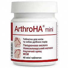 Таблетки Dolfos ArthroHA мini АртроНА міні для лікування суглобів у собак та котів дрібних порід, 40 міні таб