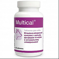 Таблетки Dolfos Multical Мультикаль мінеральний комплекс для собак, 90 таб
