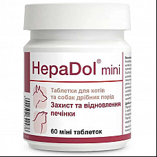 Таблетки Dolfos HepaDol mini Гепадол міні для захисту та регенерації печінки для собак та котів дрібних порід, 60 таб