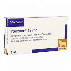 Таблетки Virbac Ypozane Іпозан XL для лікування передміхурової залози, для собак вагою 30-60 кг, 7 таб/15 мг